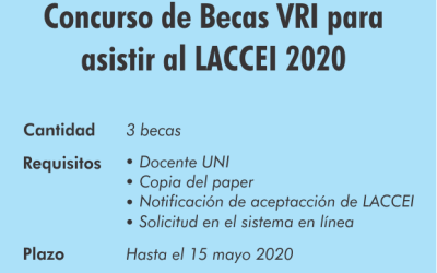 VRI-UNI ofrece 3 becas a investigadores UNI para LACCEI 2020
