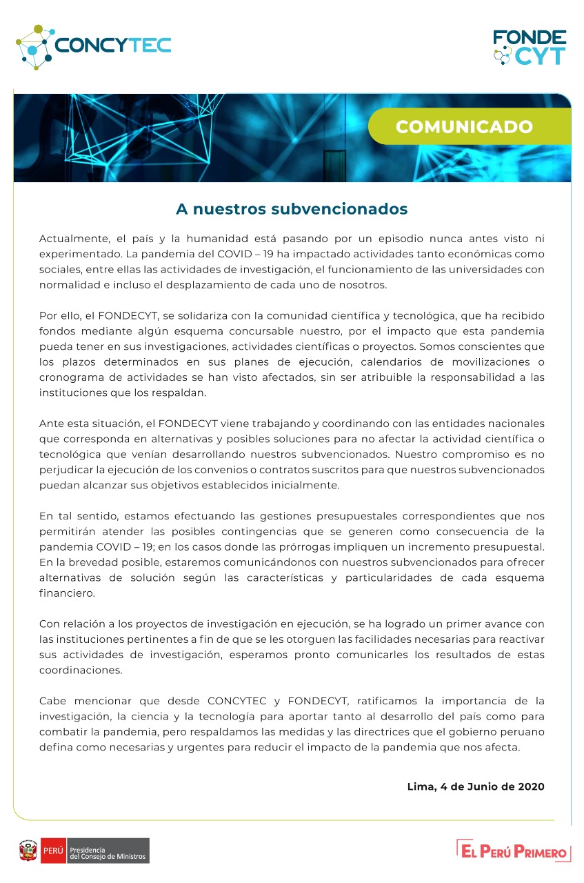 comunicado concytec