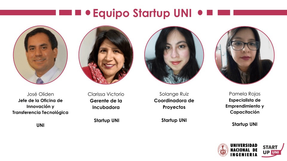 Equipo Startup UNI - GRADUACIÓN INNOVA UNI 2021-01
