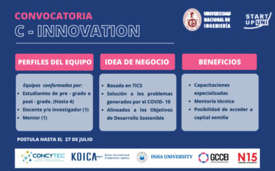 Convocatoria al Programa C – Innovation 2021 dirigido a emprendedores de la UNI, basados en TIC´s